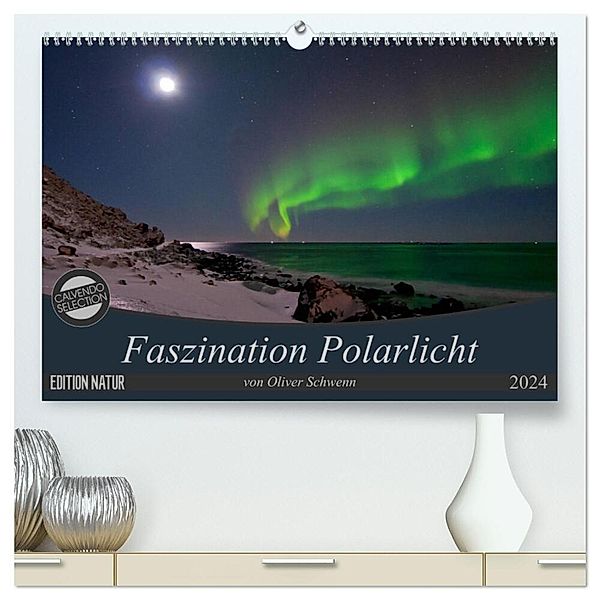 Faszination Polarlicht (hochwertiger Premium Wandkalender 2024 DIN A2 quer), Kunstdruck in Hochglanz, Dr. Oliver Schwenn