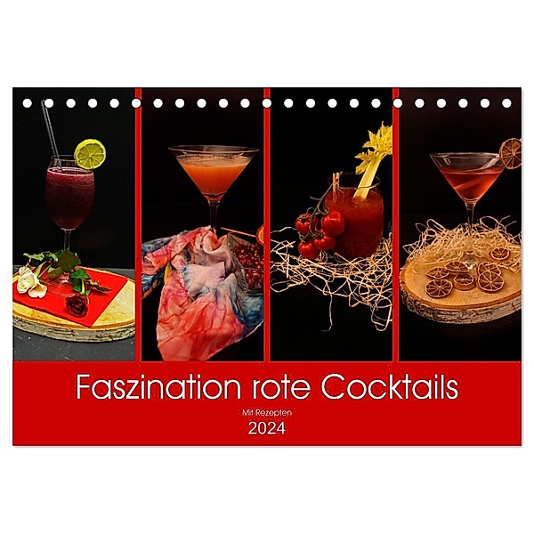 Faszination rote Cocktails (Tischkalender 2024 DIN A5 quer), CALVENDO Monatskalender, Babetts Bildergalerie - Babett Paul