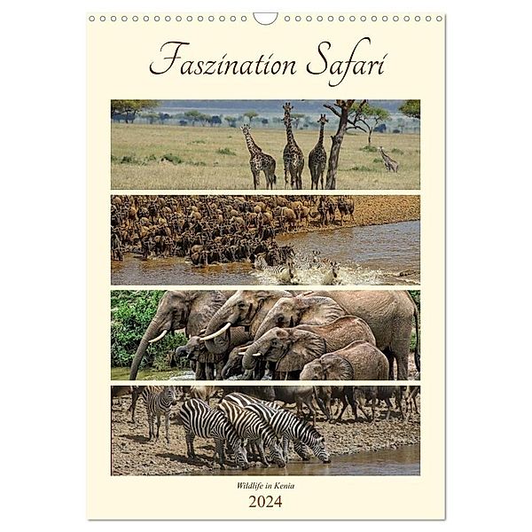 Faszination Safari. Wildlife in Kenia (Wandkalender 2024 DIN A3 hoch), CALVENDO Monatskalender, Susan Michel /CH