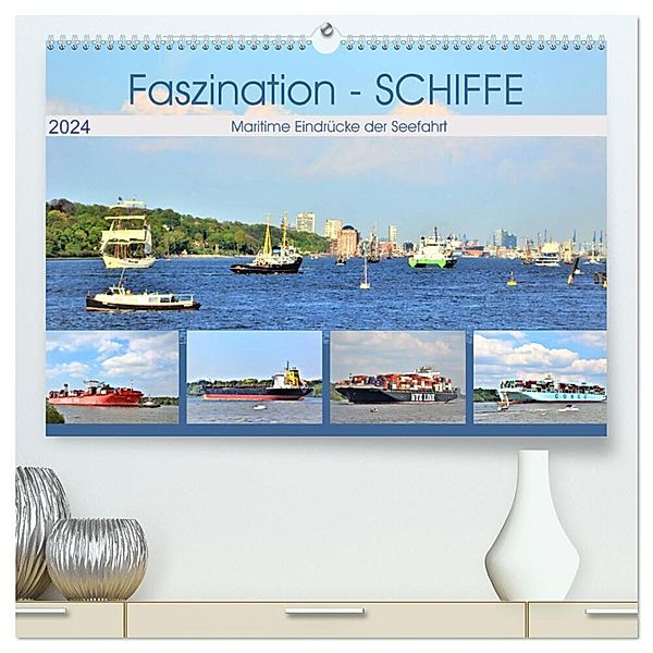 Faszination - SCHIFFE (hochwertiger Premium Wandkalender 2024 DIN A2 quer), Kunstdruck in Hochglanz, Günther Klünder