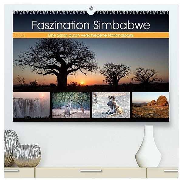 Faszination Simbabwe (hochwertiger Premium Wandkalender 2024 DIN A2 quer), Kunstdruck in Hochglanz, Angelika Stern