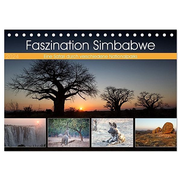 Faszination Simbabwe (Tischkalender 2024 DIN A5 quer), CALVENDO Monatskalender, Angelika Stern