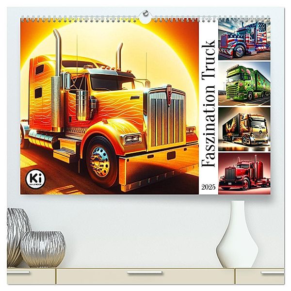 Faszination Truck: KI-Designs von Lack und Leistung (hochwertiger Premium Wandkalender 2025 DIN A2 quer), Kunstdruck in Hochglanz, Calvendo, Marco Warstat