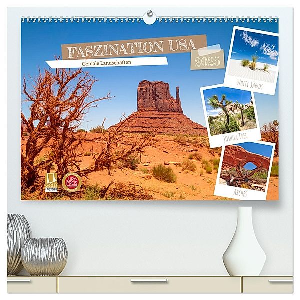 FASZINATION USA Geniale Landschaften (hochwertiger Premium Wandkalender 2025 DIN A2 quer), Kunstdruck in Hochglanz, Calvendo, Melanie Viola