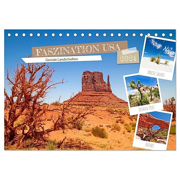 FASZINATION USA Geniale Landschaften (Tischkalender 2024 DIN A5 quer), CALVENDO Monatskalender, Melanie Viola