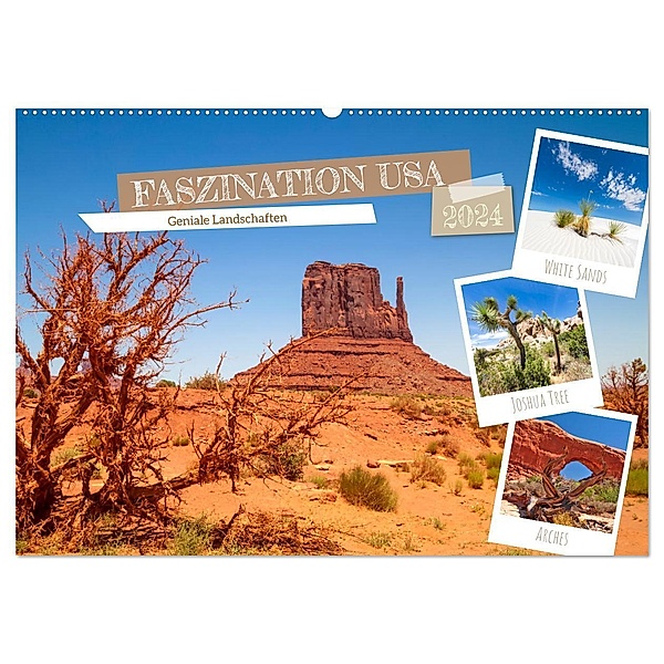 FASZINATION USA Geniale Landschaften (Wandkalender 2024 DIN A2 quer), CALVENDO Monatskalender, Melanie Viola