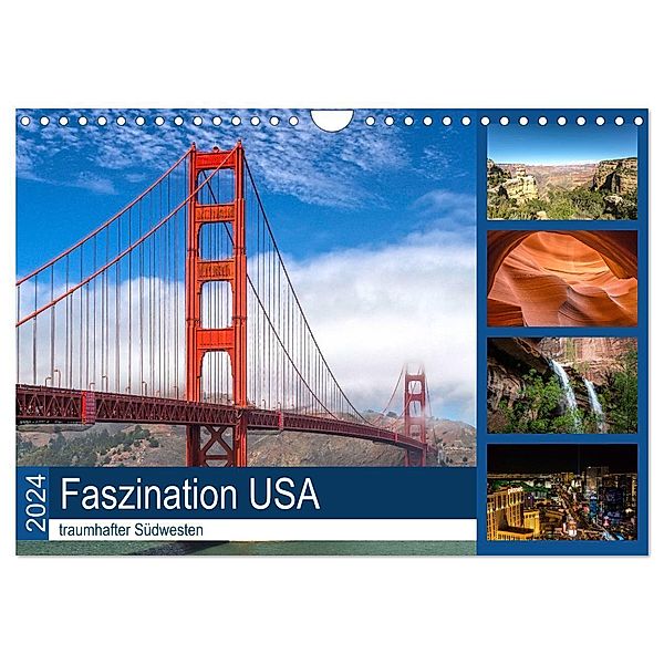 Faszination USA - traumhafter Südwesten (Wandkalender 2024 DIN A4 quer), CALVENDO Monatskalender, Andrea Potratz