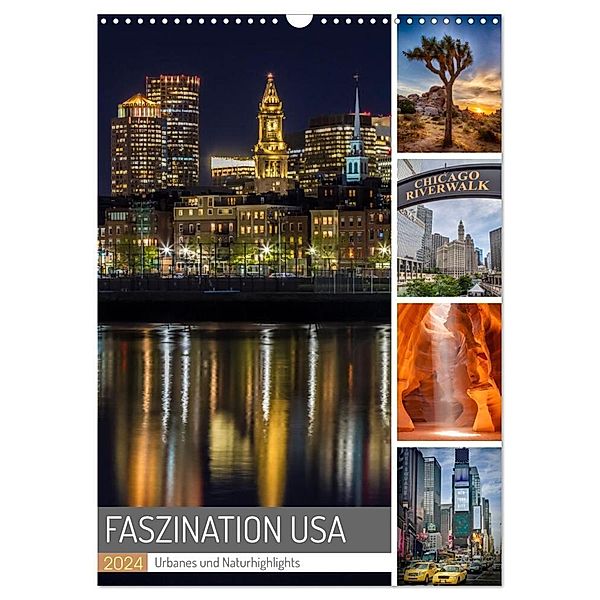 FASZINATION USA Urbanes und Naturhighlights (Wandkalender 2024 DIN A3 hoch), CALVENDO Monatskalender, Melanie Viola