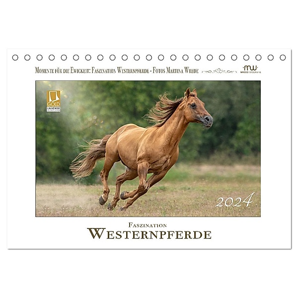 Faszination Westernpferde (Tischkalender 2024 DIN A5 quer), CALVENDO Monatskalender, Martina Wrede - Wredefotografie