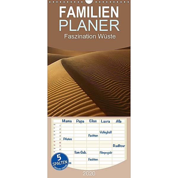 Faszination Wüste - Familienplaner hoch (Wandkalender 2020 , 21 cm x 45 cm, hoch), Peter Schürholz