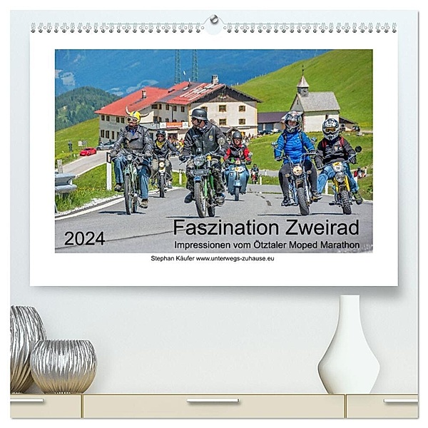 Faszination Zweirad - Impressionen vom Ötztaler Moped Marathon (hochwertiger Premium Wandkalender 2024 DIN A2 quer), Kunstdruck in Hochglanz, Stephan Käufer