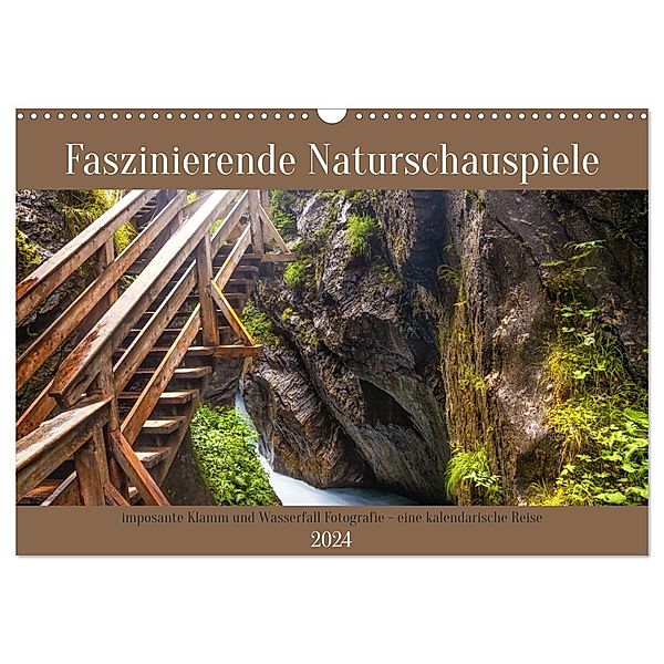 Faszinierende Naturschauspiele - imposante Klamm und Wasserfall Fotografie (Wandkalender 2024 DIN A3 quer), CALVENDO Monatskalender, Thomas Rosier (Videografic)