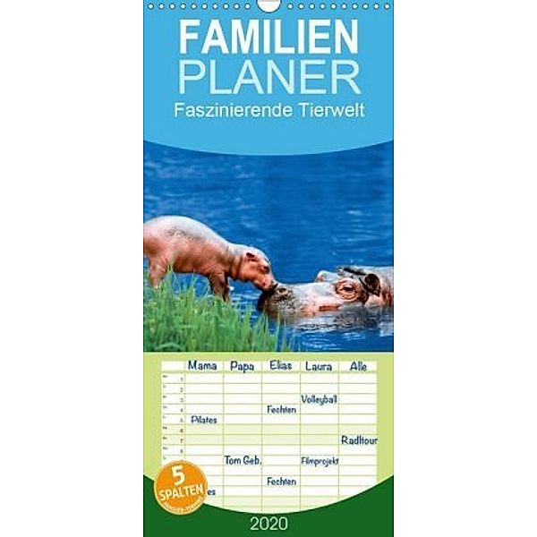 Faszinierende Tierwelt - Mit wilden Tieren durch das Jahr - Familienplaner hoch (Wandkalender 2020 , 21 cm x 45 cm, hoch, Petra Wegner