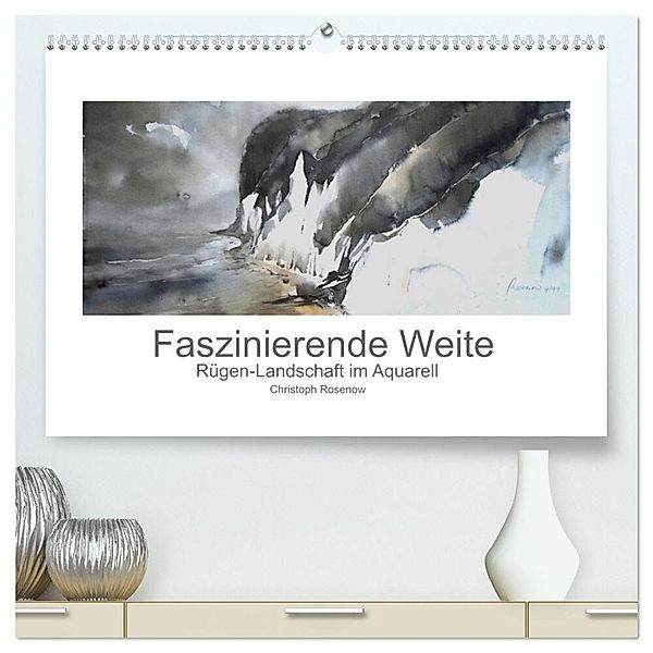 Faszinierende Weite. Rügen-Landschaft im Aquarell (hochwertiger Premium Wandkalender 2024 DIN A2 quer), Kunstdruck in Hochglanz, Christoph Rosenow