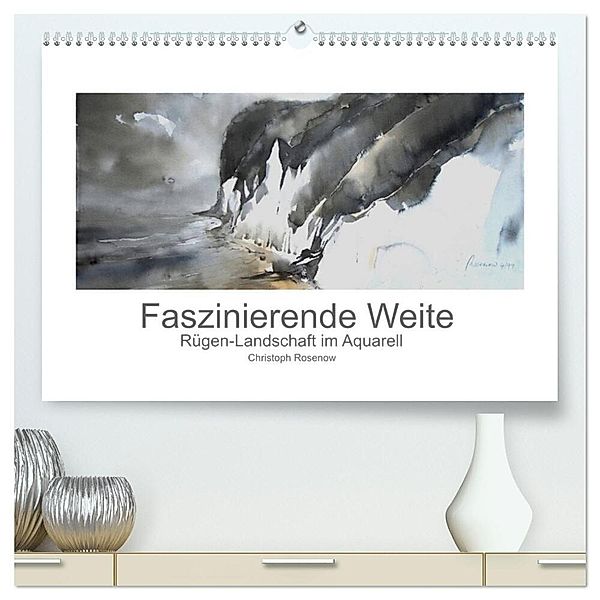 Faszinierende Weite. Rügen-Landschaft im Aquarell (hochwertiger Premium Wandkalender 2025 DIN A2 quer), Kunstdruck in Hochglanz, Calvendo, Christoph Rosenow