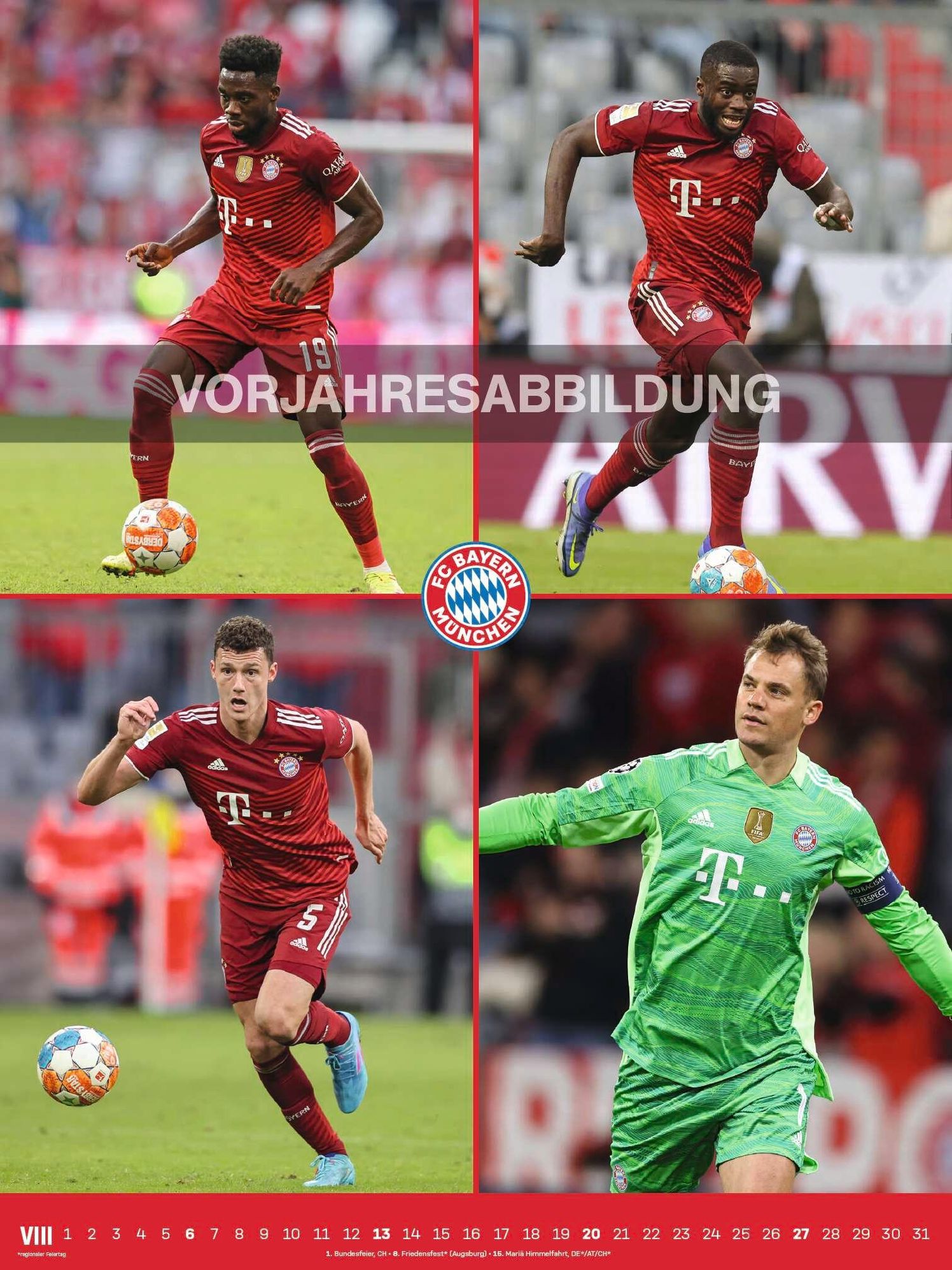 FC Bayern München 2024 - Poster-Kalender-XL - Fan-Kalender - Fußball-Kalender  - 48x64 - Sport - Kalender bestellen