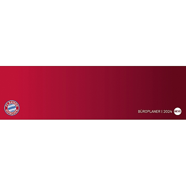 FC Bayern München Wochenquerplaner 2024. Terminkalender mit historischen Fakten und Rekorden des FC Bayern. 32,5 x 9,3 cm. Querformat