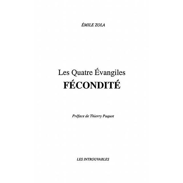 Fecondite t. 1 / Hors-collection, Zola Emile