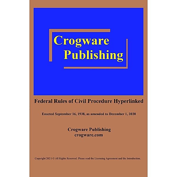 Federal Rules of Civil Procedure (Hyperlinked, #2) / Hyperlinked, Craig Manfredi