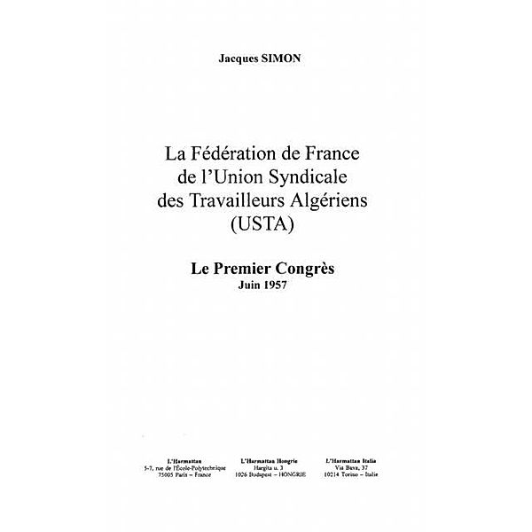 Federation de france 1e congres... / Hors-collection, Simon Jacques