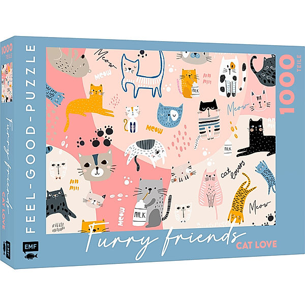 EDITION,MICHAEL FISCHER Feel-good-Puzzle 1000 Teile - FURRY FRIENDS: Cat love