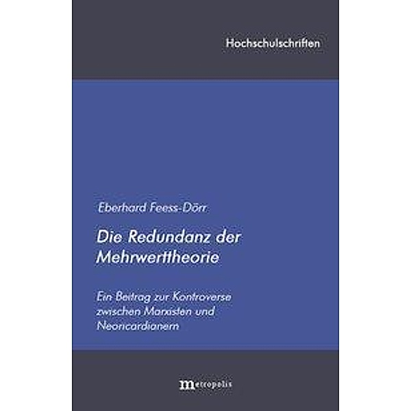 Feess-Dörr, E: Redundanz der Mehrwerttheorie, Eberhard Feess-Dörr