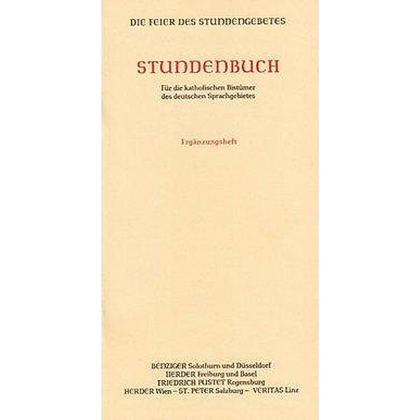 Feier d. Stundengebetes(o.Faszikel)/Stundenbuch/Ergänzungsh.