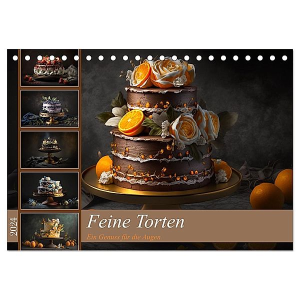 Feine Torten (Tischkalender 2024 DIN A5 quer), CALVENDO Monatskalender, Dirk Meutzner