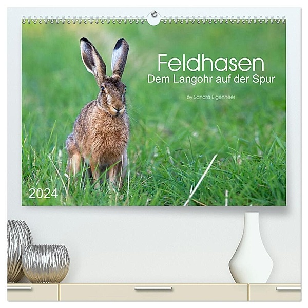 Feldhasen - dem Langohr auf der Spur (hochwertiger Premium Wandkalender 2024 DIN A2 quer), Kunstdruck in Hochglanz, Sandra Eigenheer