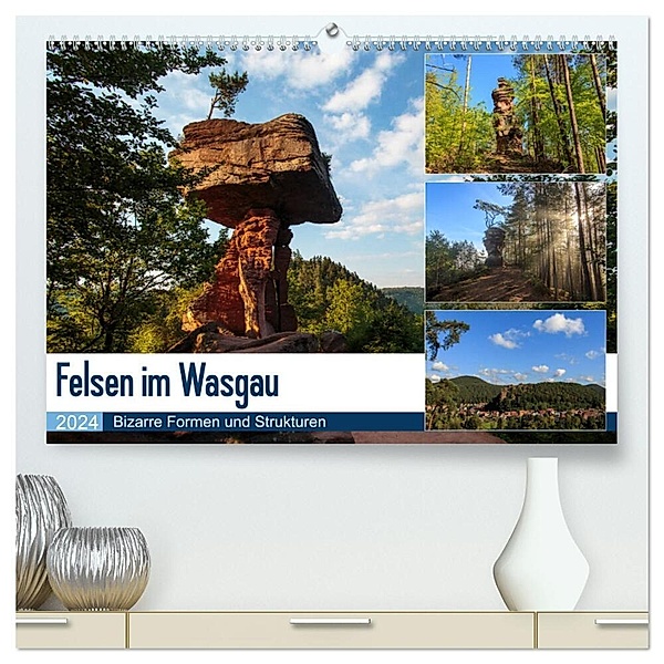 Felsen im Wasgau (hochwertiger Premium Wandkalender 2024 DIN A2 quer), Kunstdruck in Hochglanz, Andreas Jordan