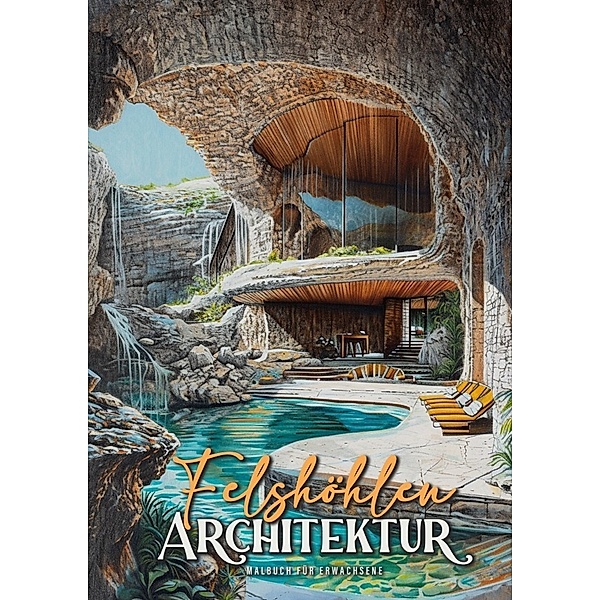 Felshöhlen Architektur Malbuch für Erwachsene, Monsoon Publishing, Musterstück Grafik