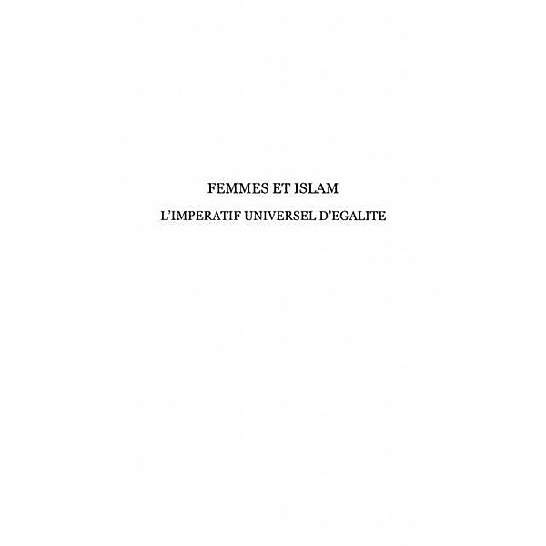 Femmes et islam l'imperatif universel d' / Hors-collection, Collectif