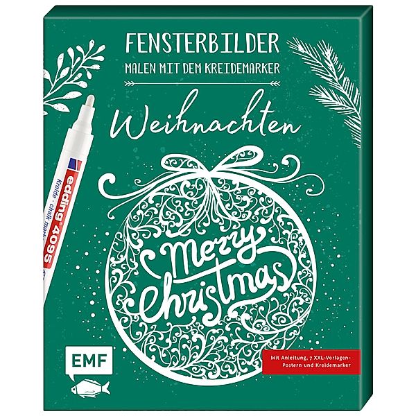 Fensterbilder malen mit dem Kreidemarker - Weihnachten - Merry Christmas