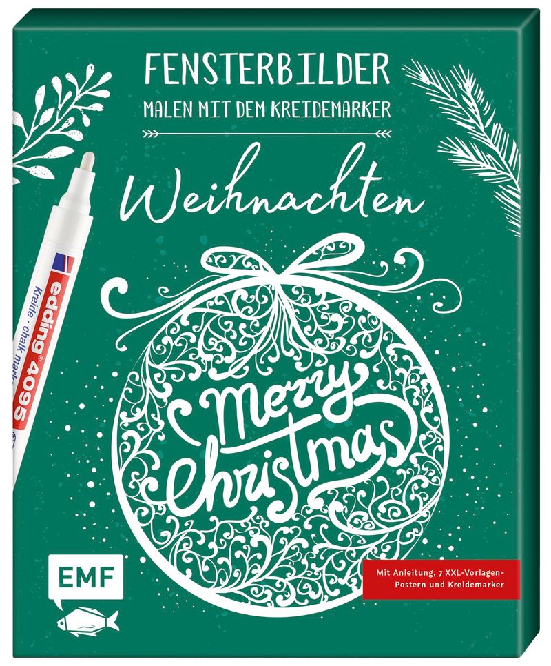 Fensterbilder malen mit dem Kreidemarker - Weihnachten - Merry Christmas  Buch jetzt online bei Weltbild.de bestellen