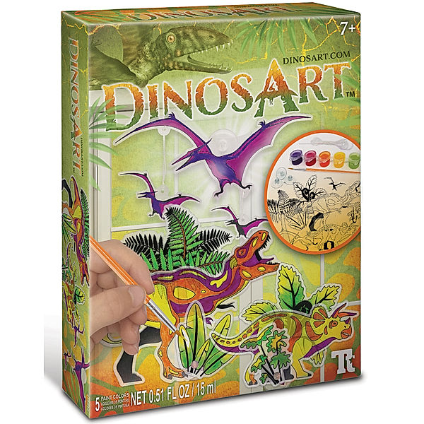 Dinos Art Fensterbilder-Malset DINOSART 19-teilig
