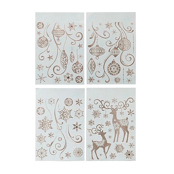 Fenstersticker Silver Christmas 68-teilig