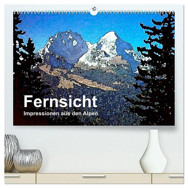 Fernsicht - Impressionen aus den Alpen (hochwertiger Premium Wandkalender 2024 DIN A2 quer), Kunstdruck in Hochglanz, Friederike Küster