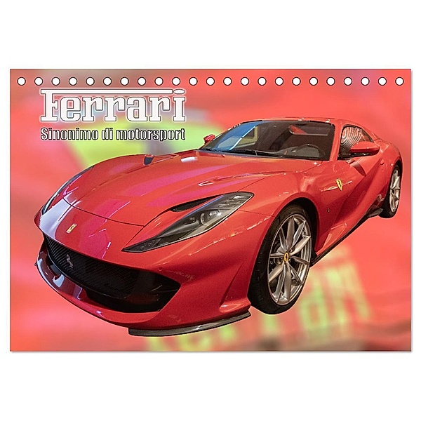 Ferrari - Synonym für Motorsport (Tischkalender 2024 DIN A5 quer), CALVENDO Monatskalender, Calvendo