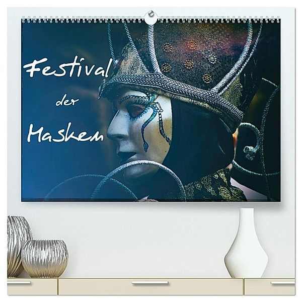 Festival der Masken (hochwertiger Premium Wandkalender 2024 DIN A2 quer), Kunstdruck in Hochglanz, Gabi Hampe
