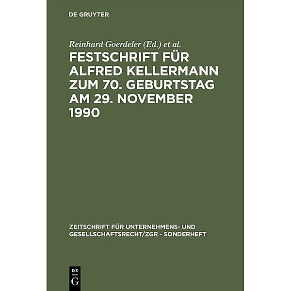 Festschrift für Alfred Kellermann zum 70. Geburtstag am 29. November 1990