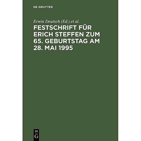 Festschrift für Erich Steffen zum 65. Geburtstag am 28. Mai 1995