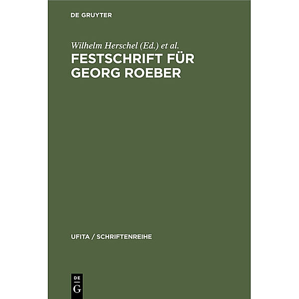 Festschrift für Georg Roeber