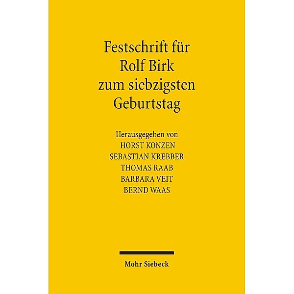 Festschrift für Rolf Birk zum siebzigsten Geburtstag