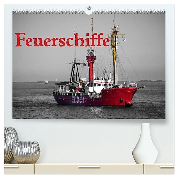 Feuerschiffe (hochwertiger Premium Wandkalender 2024 DIN A2 quer), Kunstdruck in Hochglanz, Bernd Ellerbrock