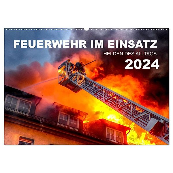 FEUERWEHR IM EINSATZ (Wandkalender 2024 DIN A2 quer), CALVENDO Monatskalender, MH CONNECT 112 Marcus Heinz