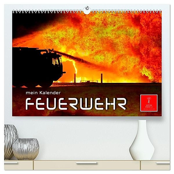 Feuerwehr - mein Kalender (hochwertiger Premium Wandkalender 2024 DIN A2 quer), Kunstdruck in Hochglanz, Peter Roder