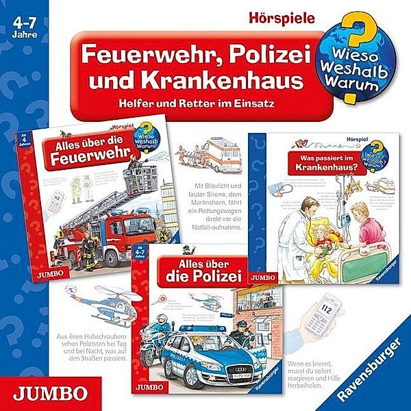 Feuerwehr, Polizei und Krankenhaus - Helfer und Retter im Einsatz,Audio-CD