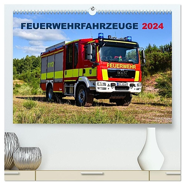 Feuerwehrfahrzeuge (hochwertiger Premium Wandkalender 2024 DIN A2 quer), Kunstdruck in Hochglanz, MH Photoart & Medien / Marcus Heinz