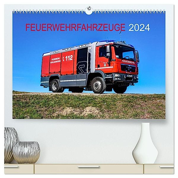 Feuerwehrfahrzeuge (hochwertiger Premium Wandkalender 2024 DIN A2 quer), Kunstdruck in Hochglanz, MH Photoart & Medien