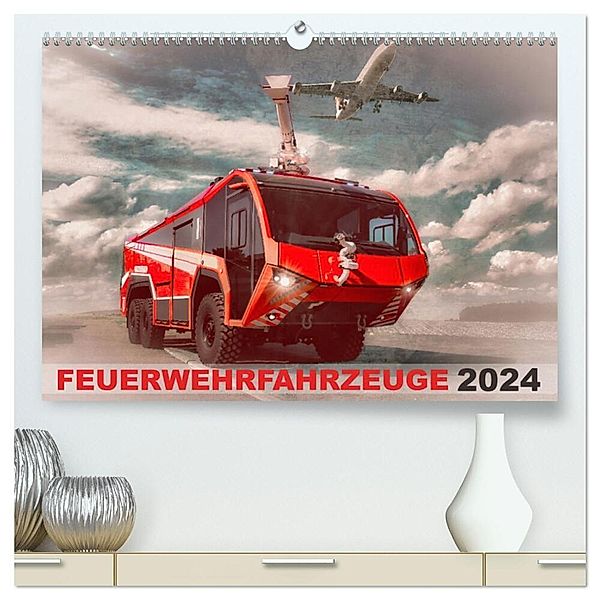 Feuerwehrfahrzeuge (hochwertiger Premium Wandkalender 2024 DIN A2 quer), Kunstdruck in Hochglanz, MH CONNECT 112 / Marcus Heinz